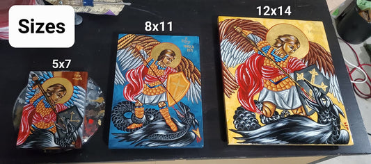 PRINT - St Michael the Archangel (blue background)