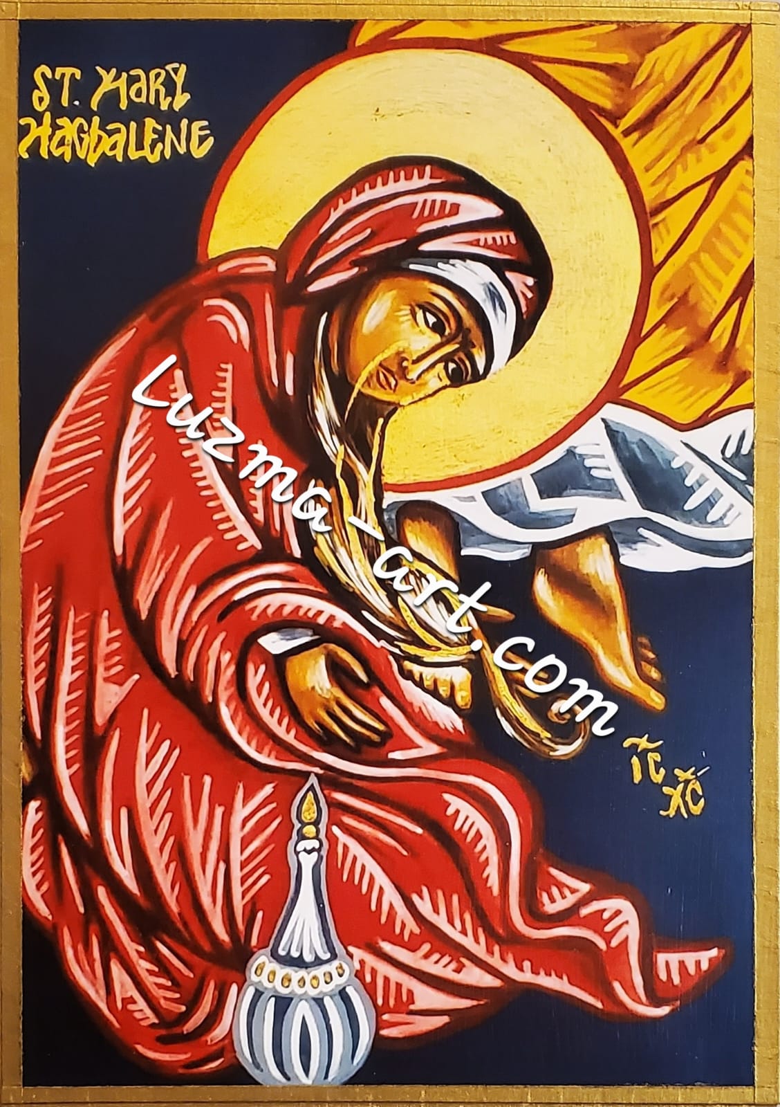 PRINT - St Mary Magdalen (navy) – Luzma Art Studio