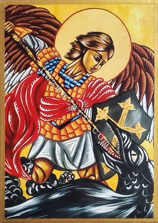 PRINT - St Michael the Archangel (yellow)